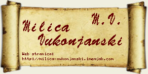 Milica Vukonjanski vizit kartica
